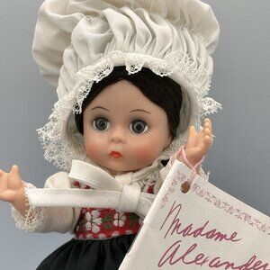 Madame Alexander Norway Doll – Miniature Showcase – 8” Vintage Box, Tag & Stand
